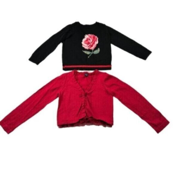 Baby GAP | Kid's Girl Red & Black Sweater Bundle of 2 Size 4T - Picture 1 of 8